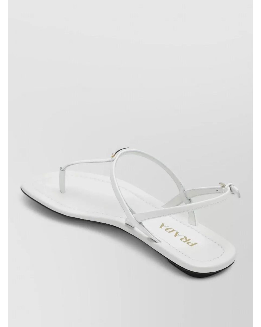 Prada White Leather Sandals