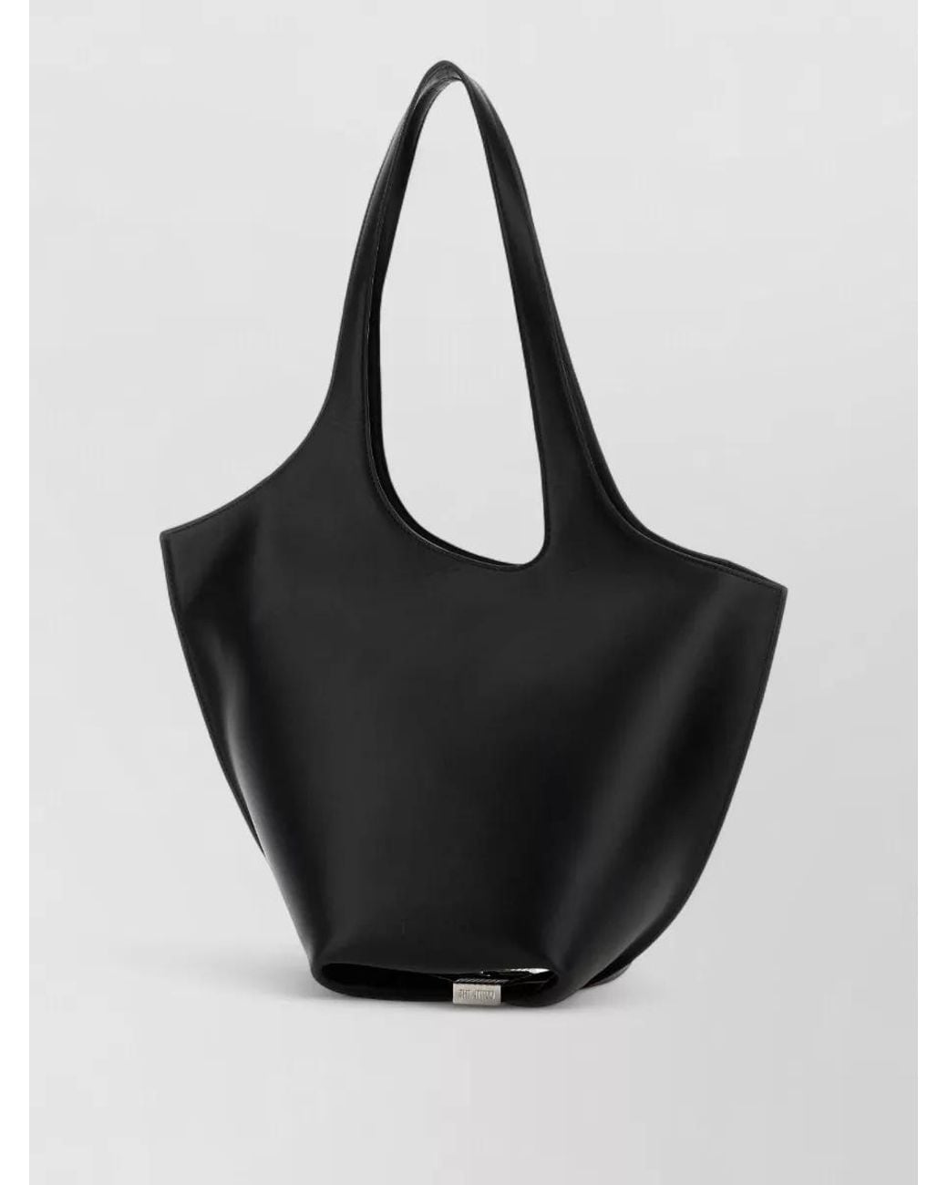 The Attico Black Medium Leather Shoulder Bag
