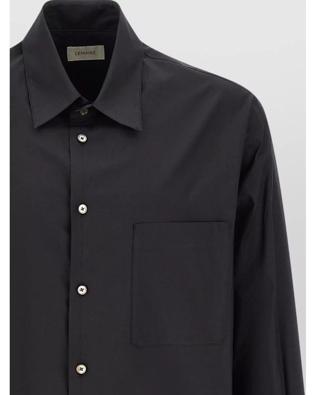 Lemaire Blue Silk Blend Regular Fit Shirt for men
