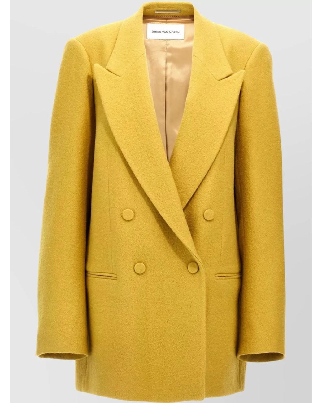 Dries Van Noten Yellow Wool Blink Blazer