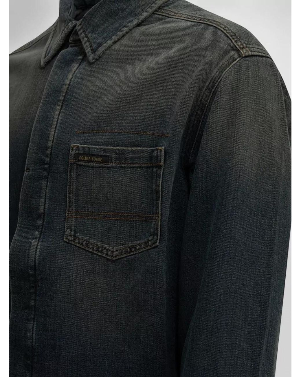Golden Goose Deluxe Brand Black Denim Slim-Fit Shirt for men