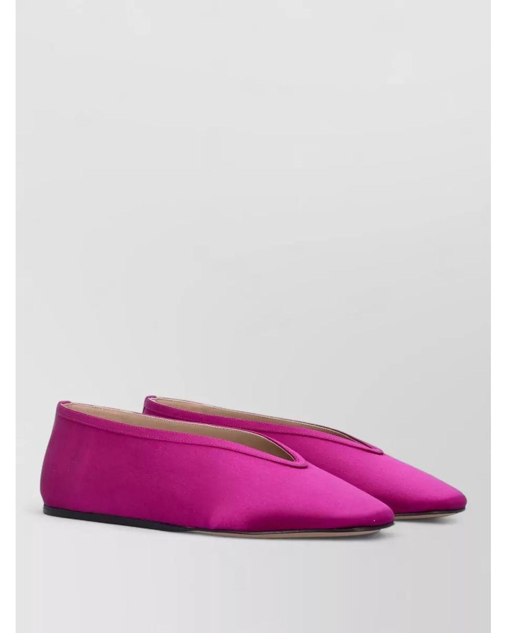 Le Monde Beryl Pink Silk Satin Ballerina Shoes
