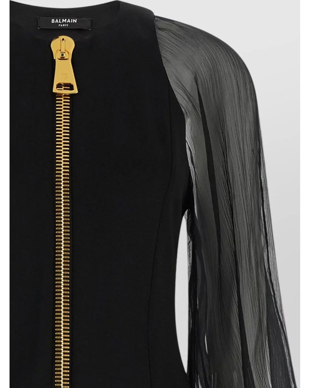 Balmain Black Mini Dress With Xl Zip
