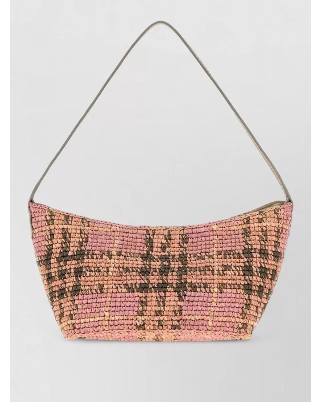 Burberry White Mini Raffia Clutch Bag