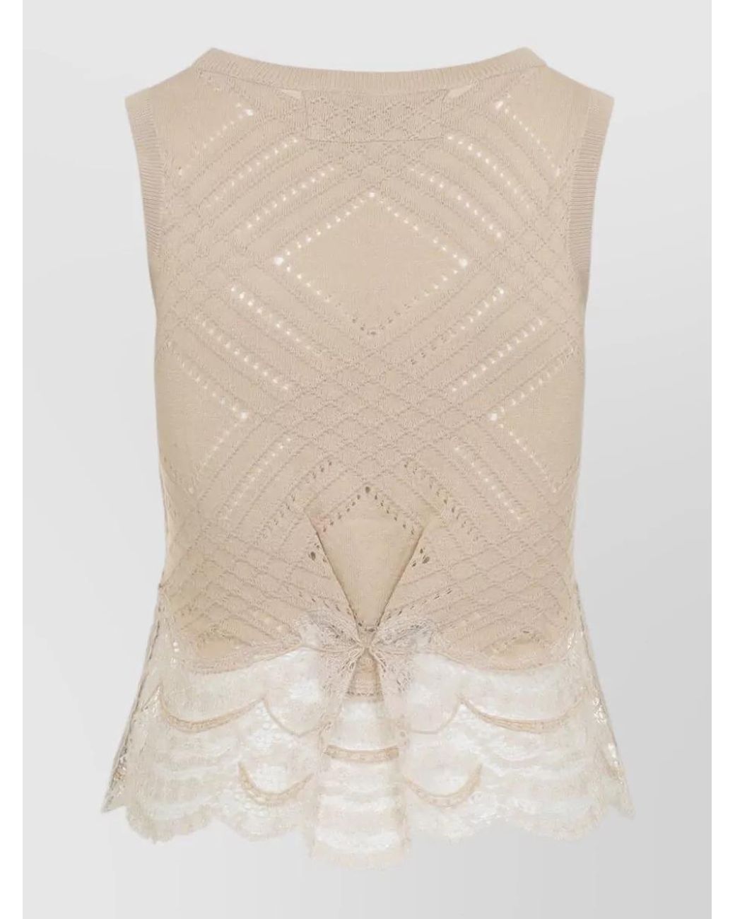 Ermanno Scervino Natural Silk Sleeveless Knit Top