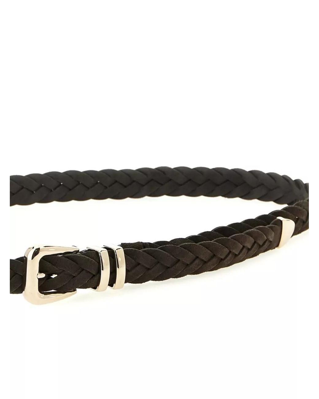 Brunello Cucinelli White Woven Leather Belt for men