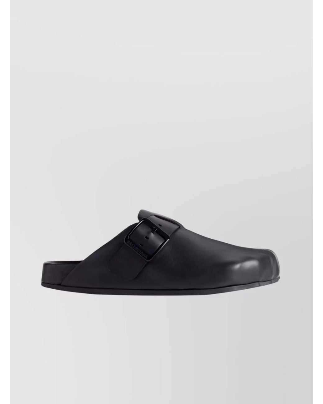 Balenciaga Black Leather Asymmetric Mules