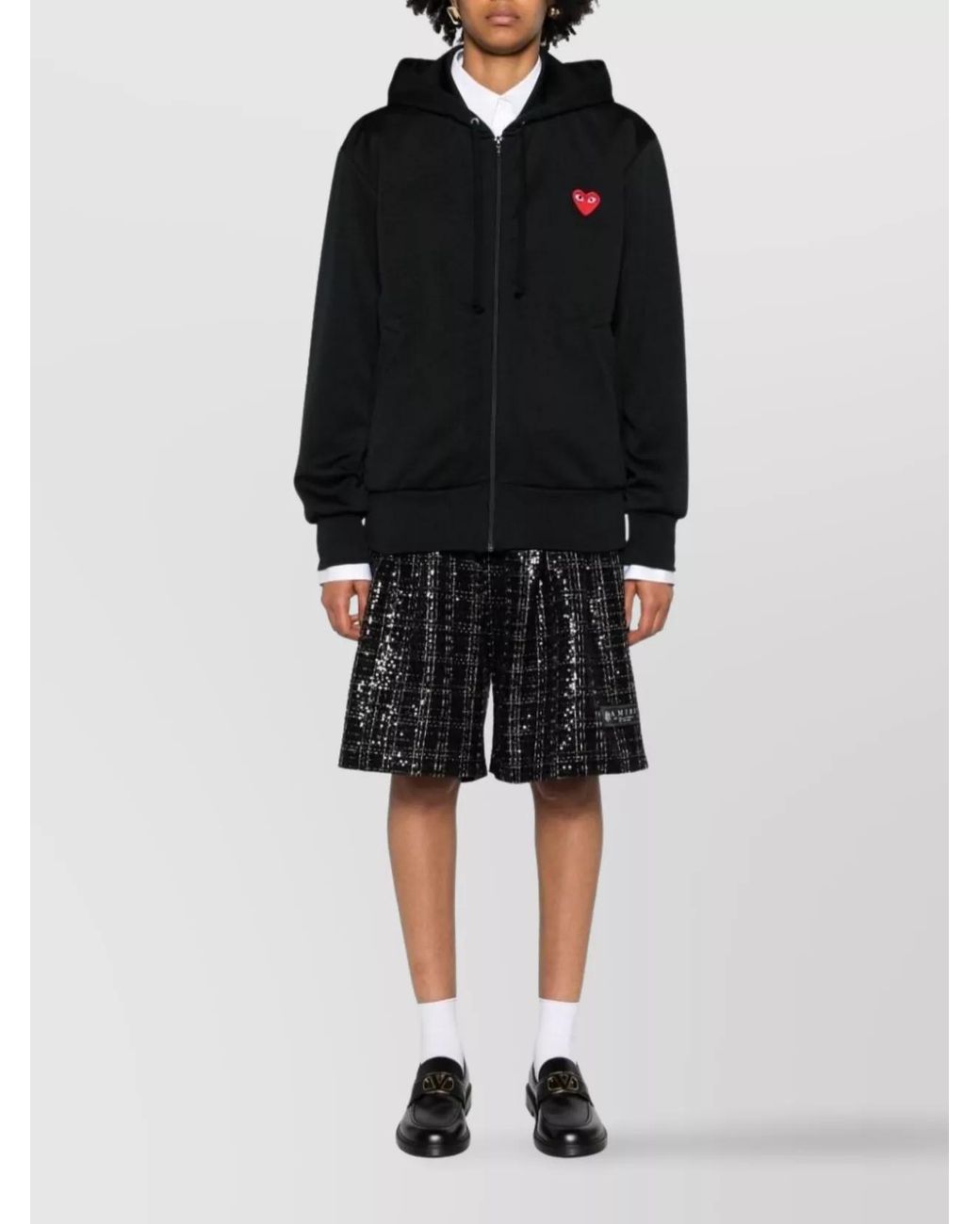 Comme des Garçons Black Cotton Zip Hoodie