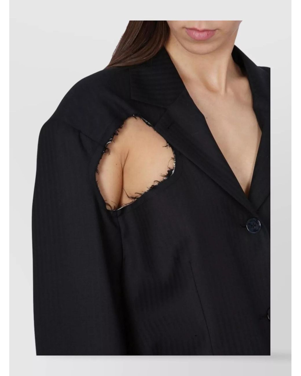 Acne Black Wool Deconstructed Blazer