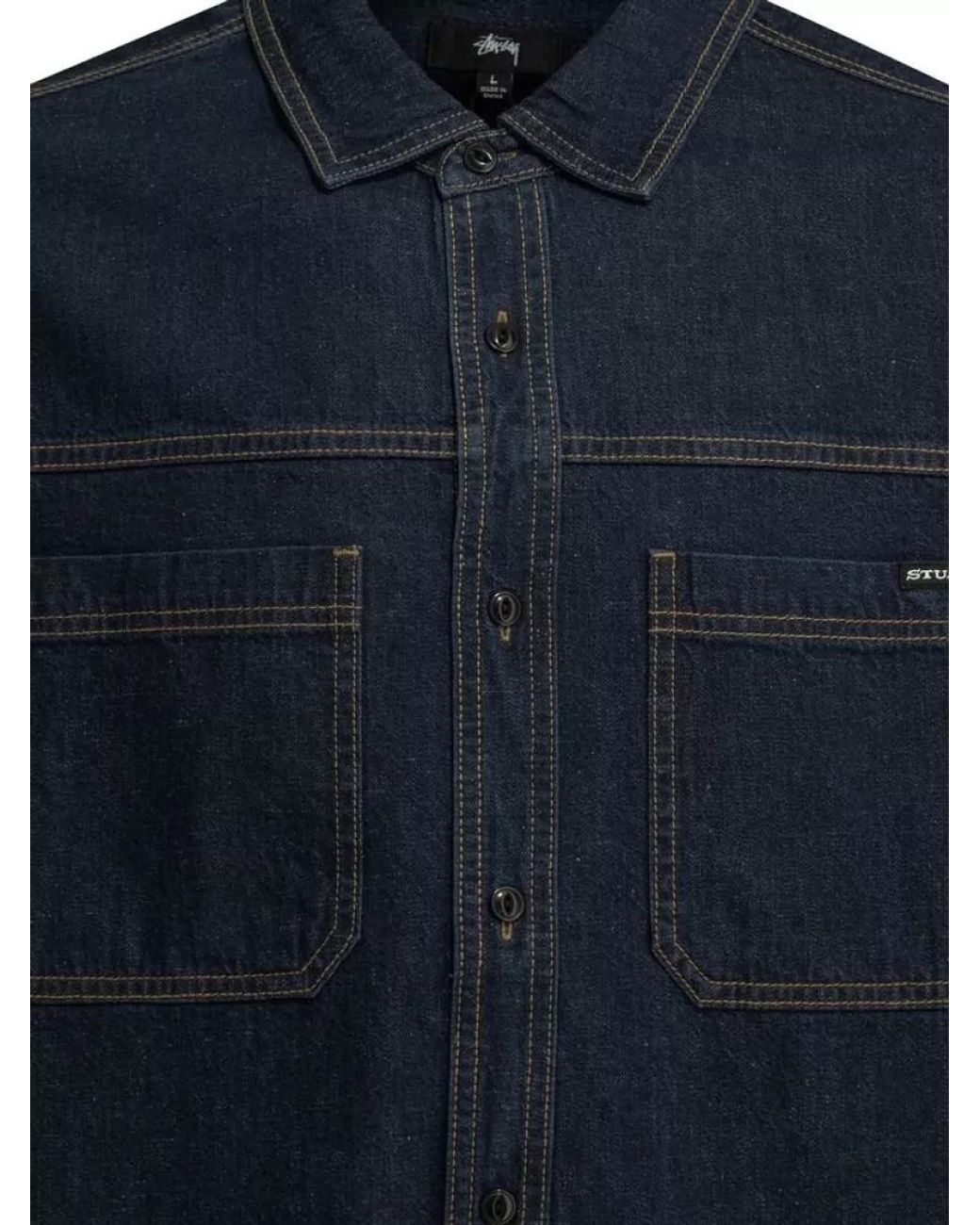 Stussy Blue Denim Shirt for men