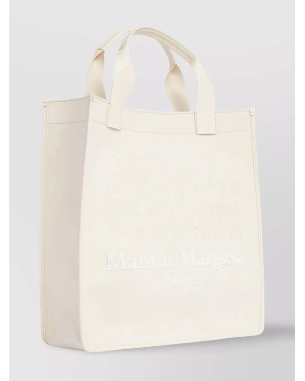 Maison Margiela Natural Vertical Cotton Tote Bag for men