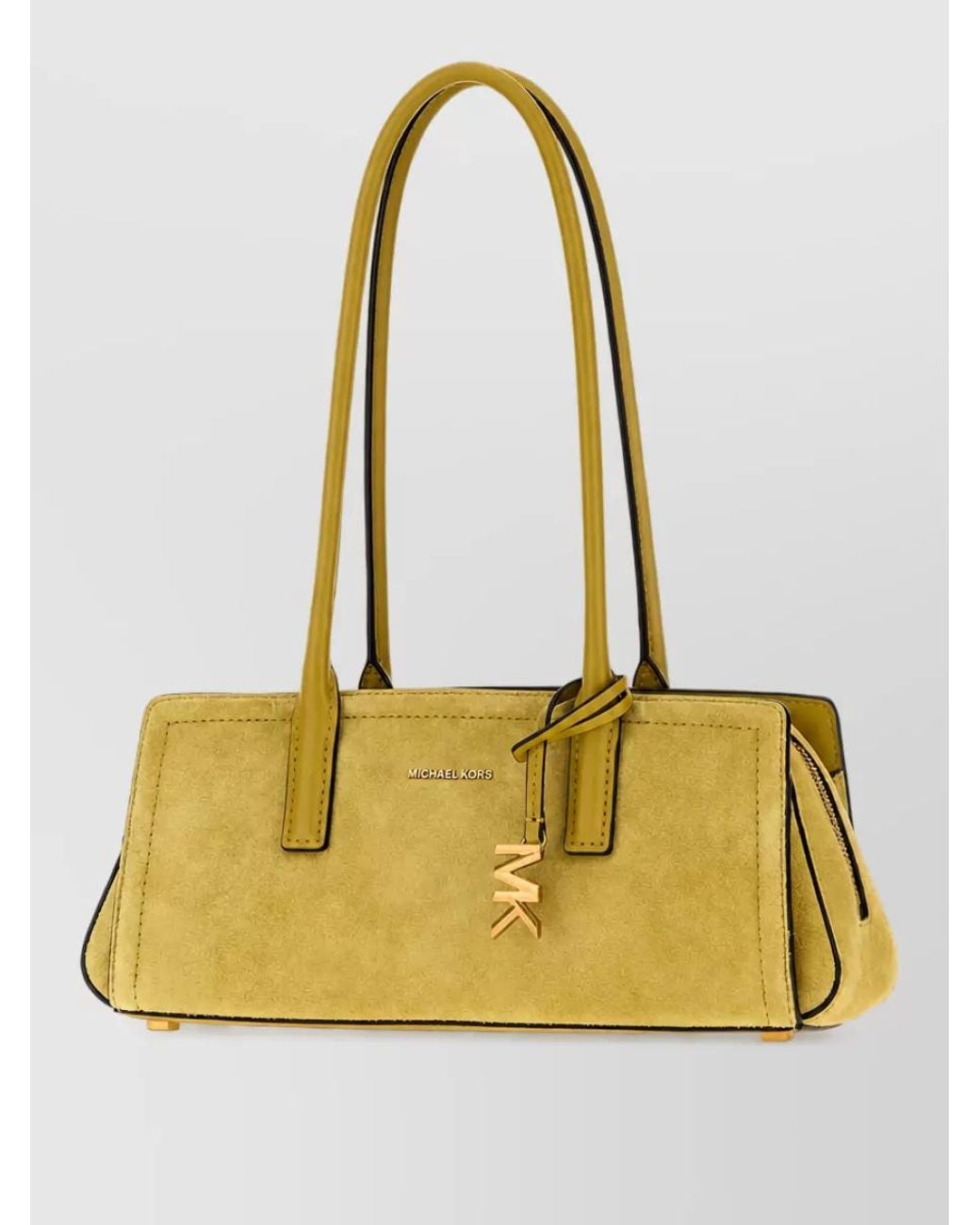 Michael Kors Yellow Na Suede Leather Clutch Bag