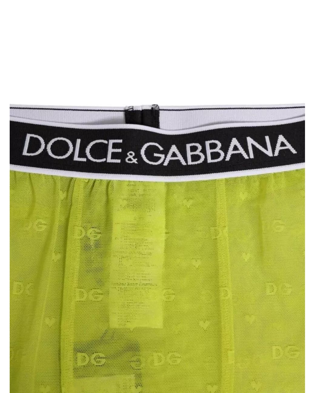 Dolce & Gabbana Green Logo Lace Leggings