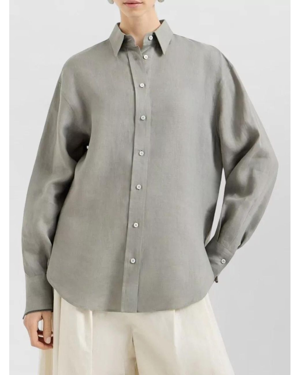 Brunello Cucinelli Gray Linen Shirt