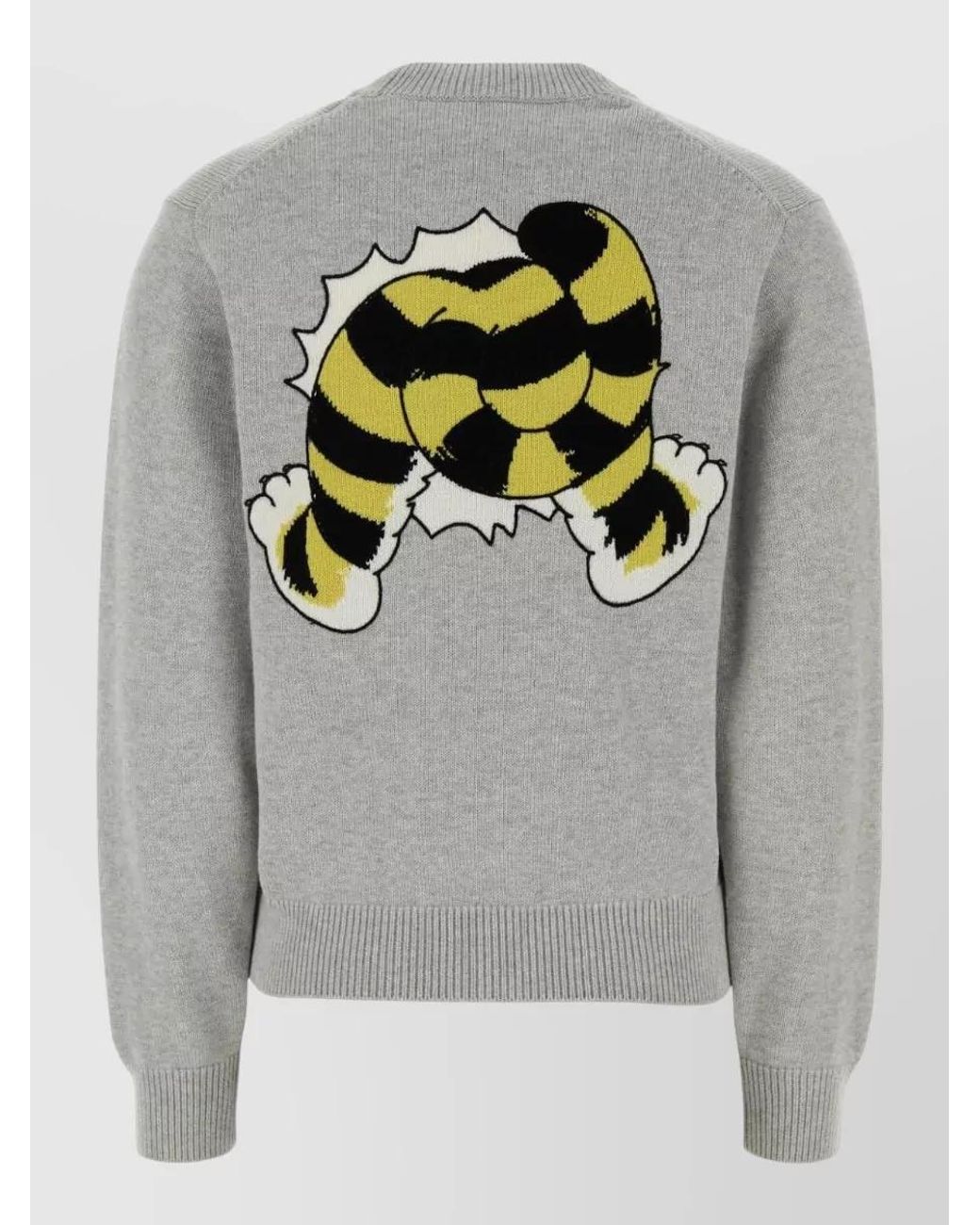 KENZO Gray Wool Blend Crew Neck Long Sleeve Sweatshirt