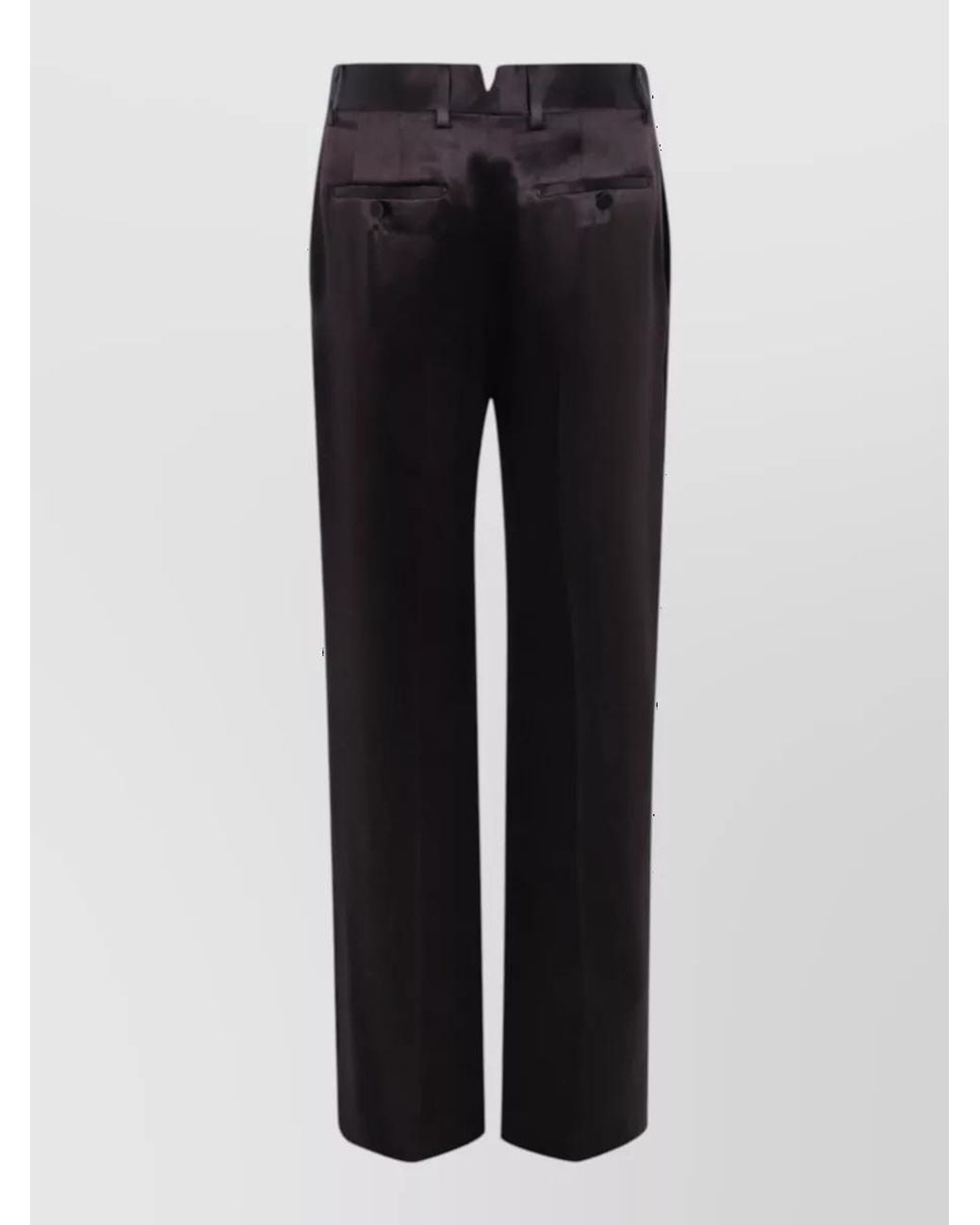 Tom Ford Blue Silk Wide-Leg Tailored Trousers