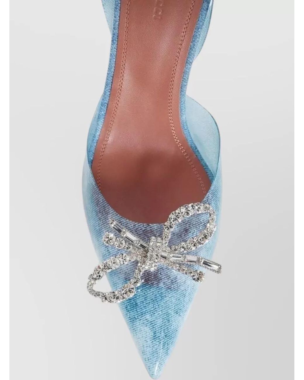 AMINA MUADDI Blue Plexiglass High Heel Sandals