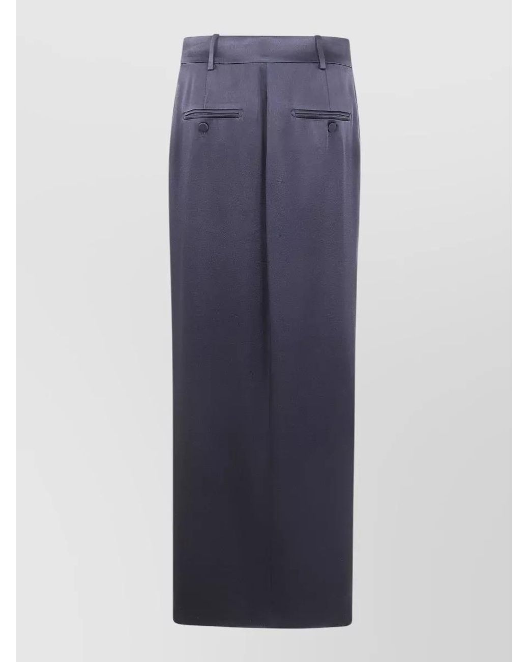 Tom Ford Blue Crepe Satin Straight Maxi Skirt