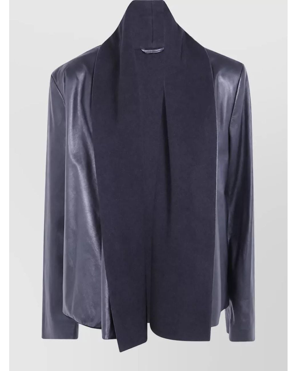 Totême Blue Leather Scarf Jacket