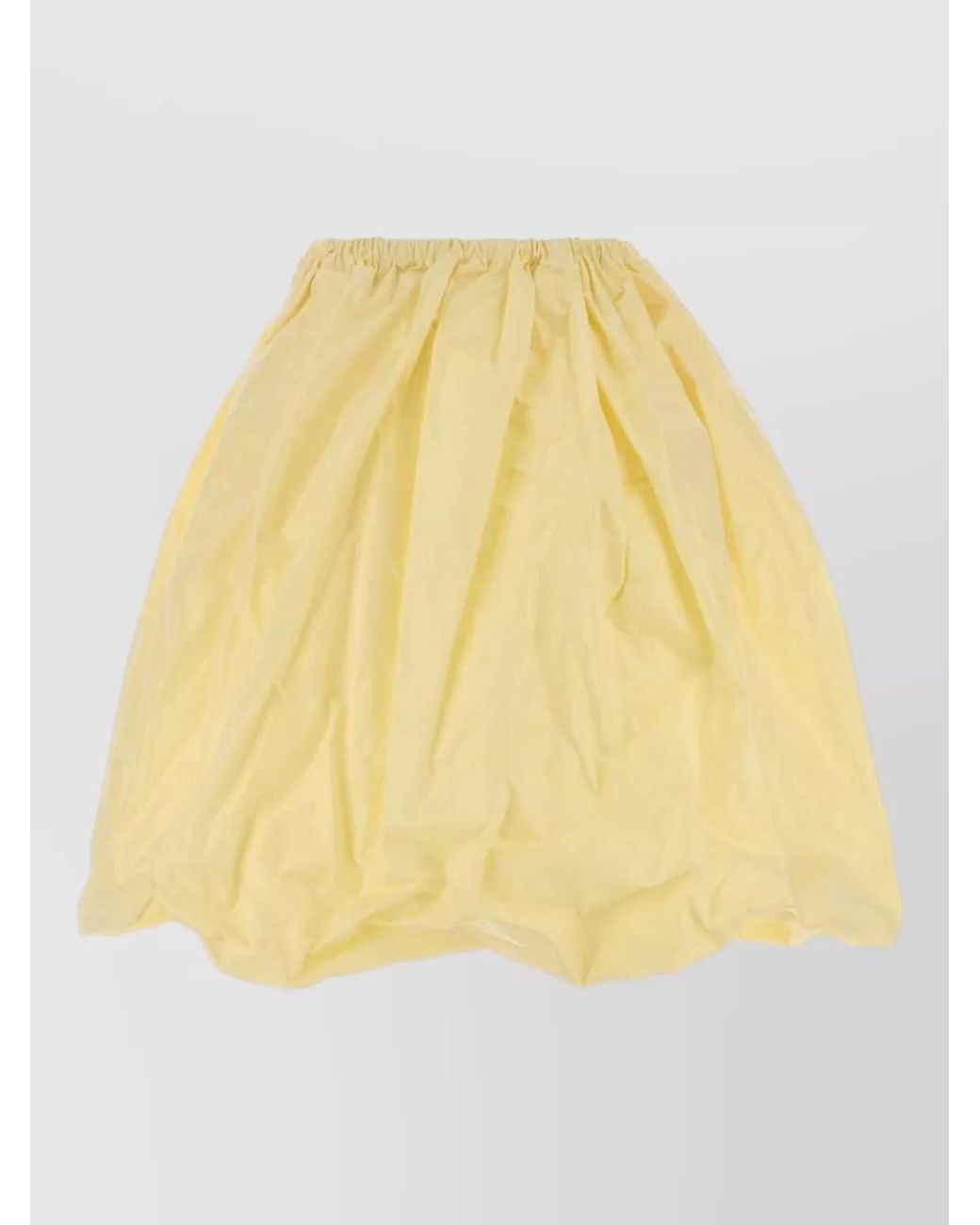 Prada Yellow Silk Asymmetric Midi Skirt
