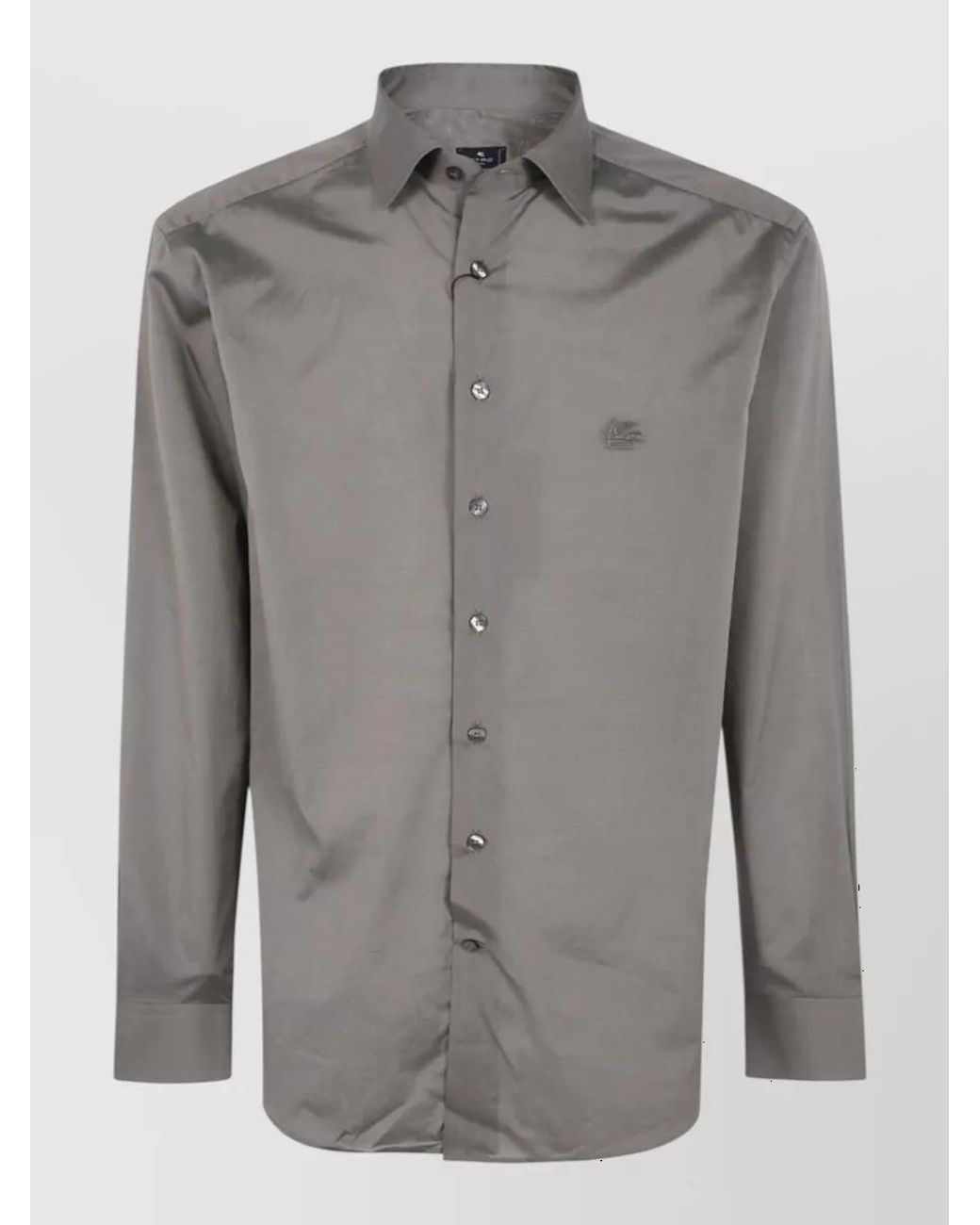 Etro Gray Cotton Classic Shirt for men