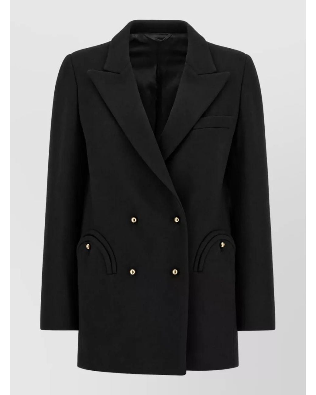 Blazé Milano Black Virgin Wool Double-Breasted Blazer