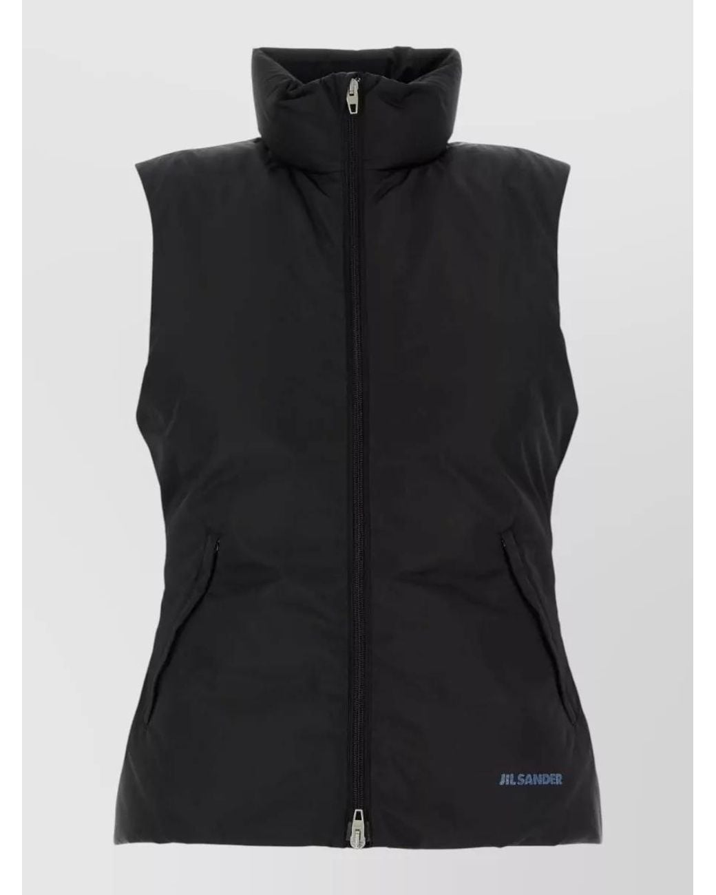 Jil Sander Black Sleeveless Single Breasted Coat