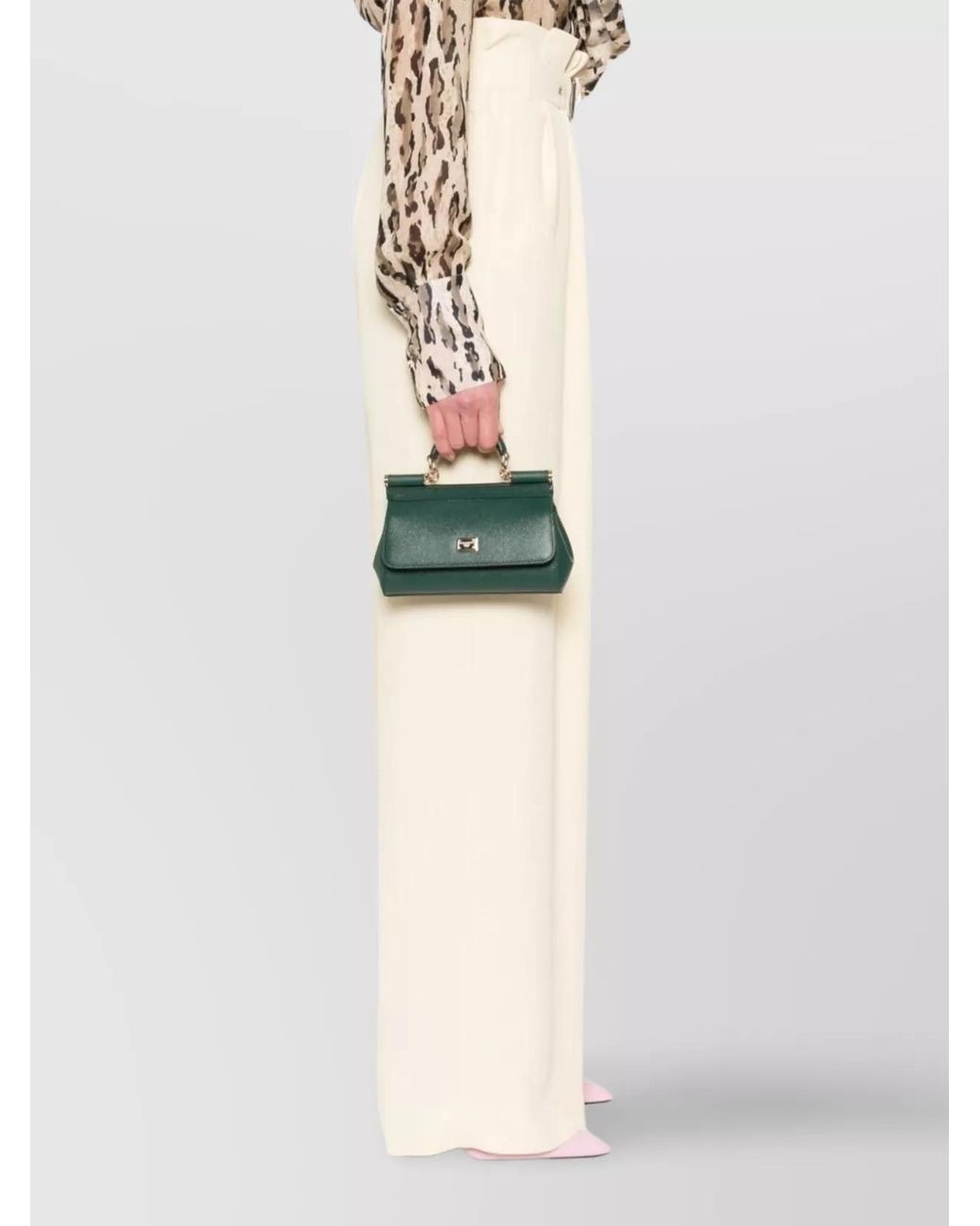 Dolce & Gabbana Green Mini Sicily Top Handle Bag