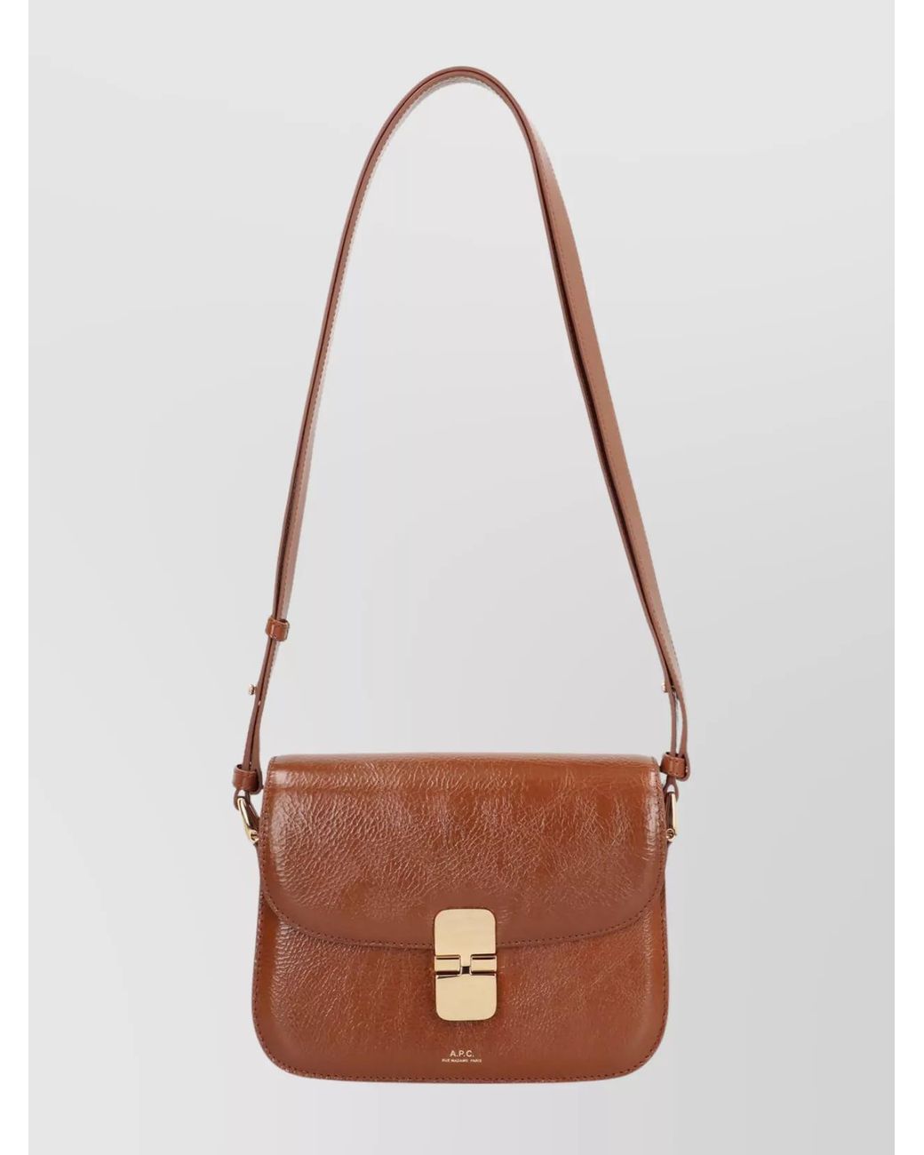 A.P.C. White Grace Small Leather Shoulder Bag