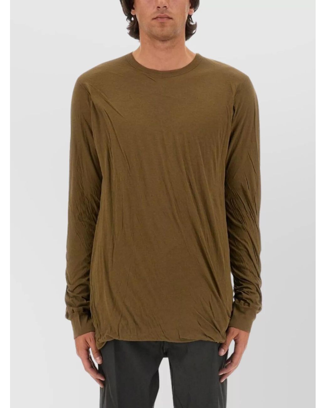 Rick Owens Green Oversized Cotton T-Shirt for men