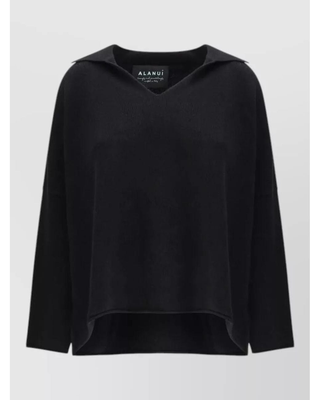Alanui Black Cashmere Silk Polo Sweater