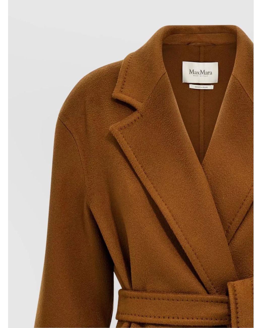 Max Mara Brown Cashmere Belted Midi Coat