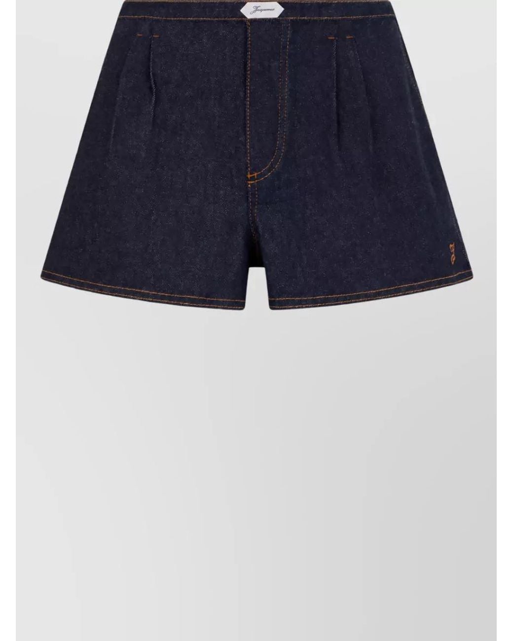 Jacquemus Blue Denim Pleated Knee-Length Shorts