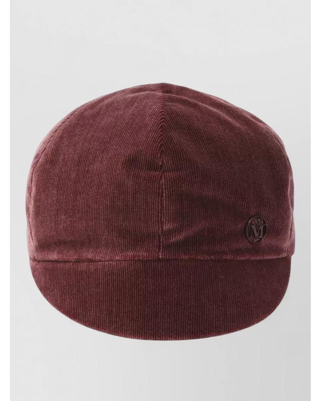 Maison Michel Red Cotton Corduroy Visor Hat