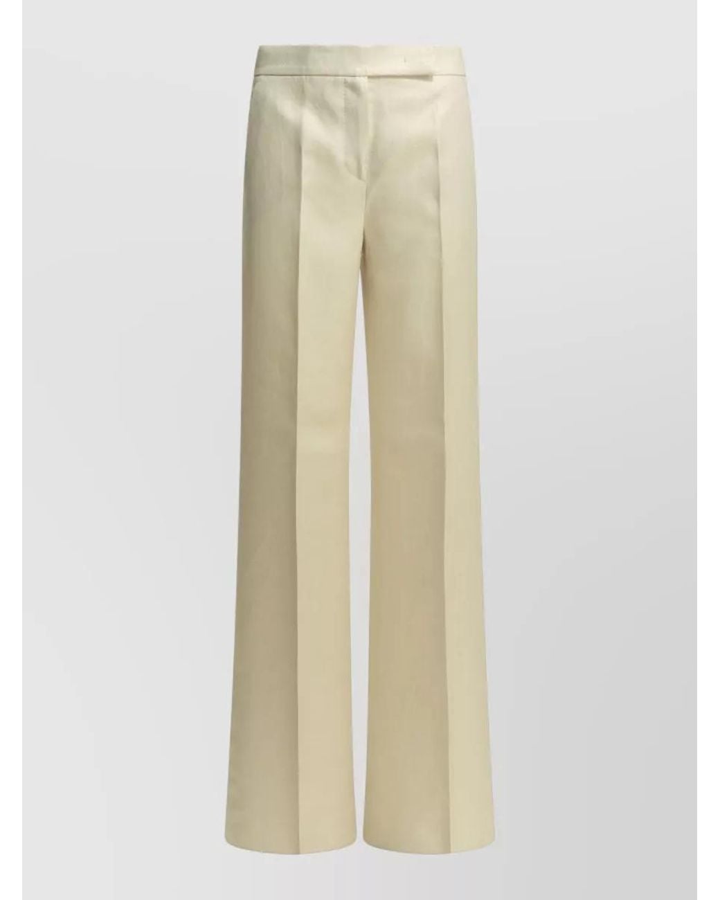 Max Mara Natural Linen Wide-Leg Trousers