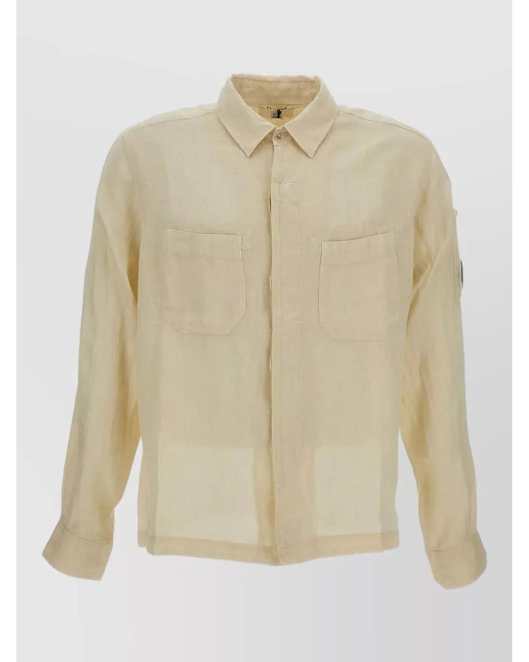 C P Company Natural Linen Long-Sleeve Shirt for men