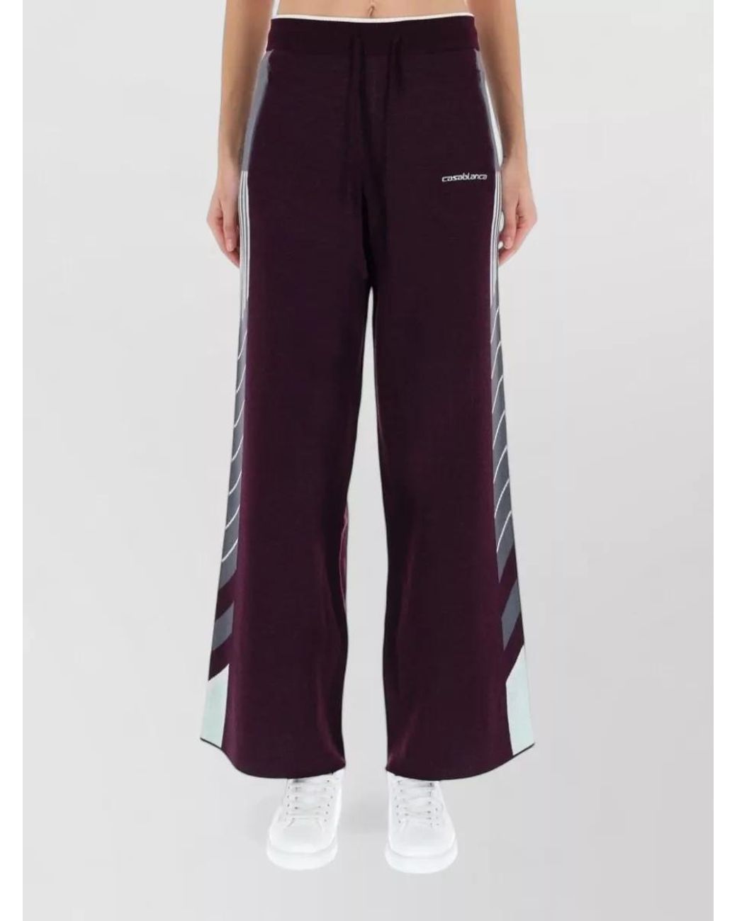 Casablanca Purple Merino Wool Knitted Trousers