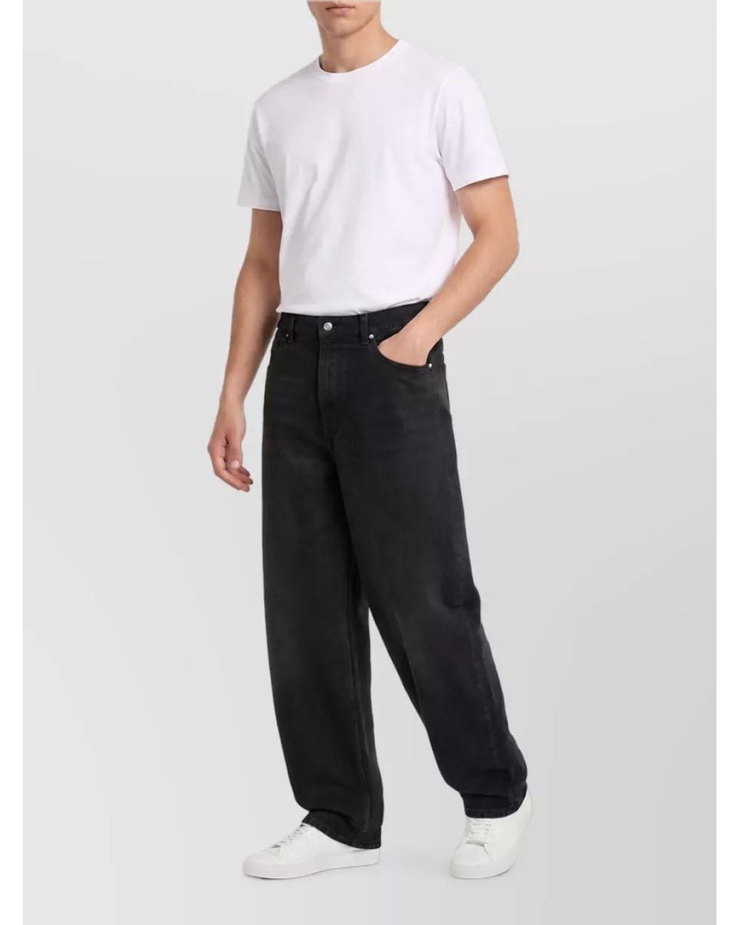 Stone Island Black Denim Mid-Rise Straight-Leg Jeans for men