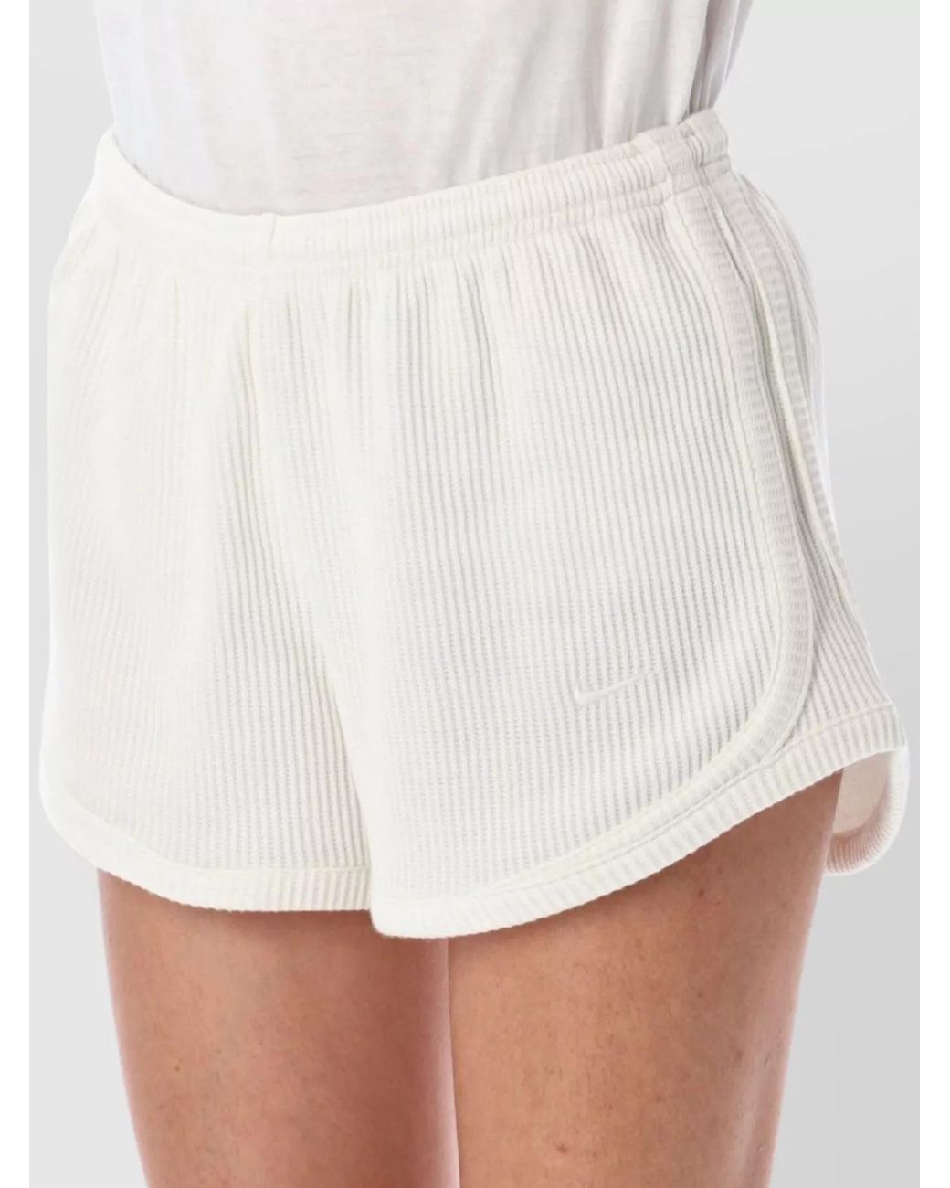 Nike White Waffle Cotton Short Shorts