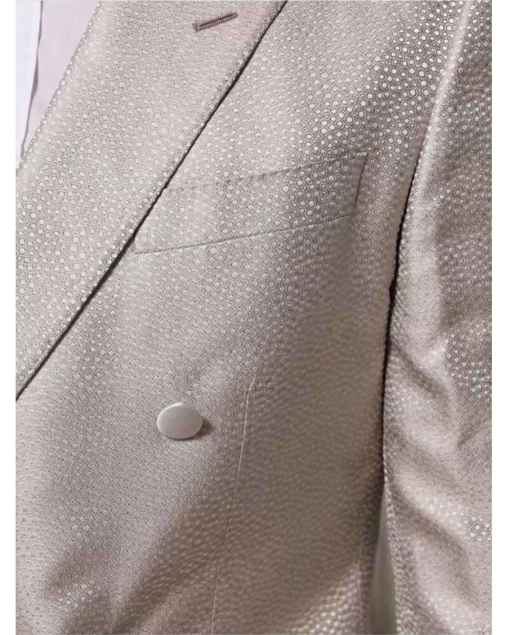 Dolce & Gabbana White Silk Martini Double-Breasted Blazer for men