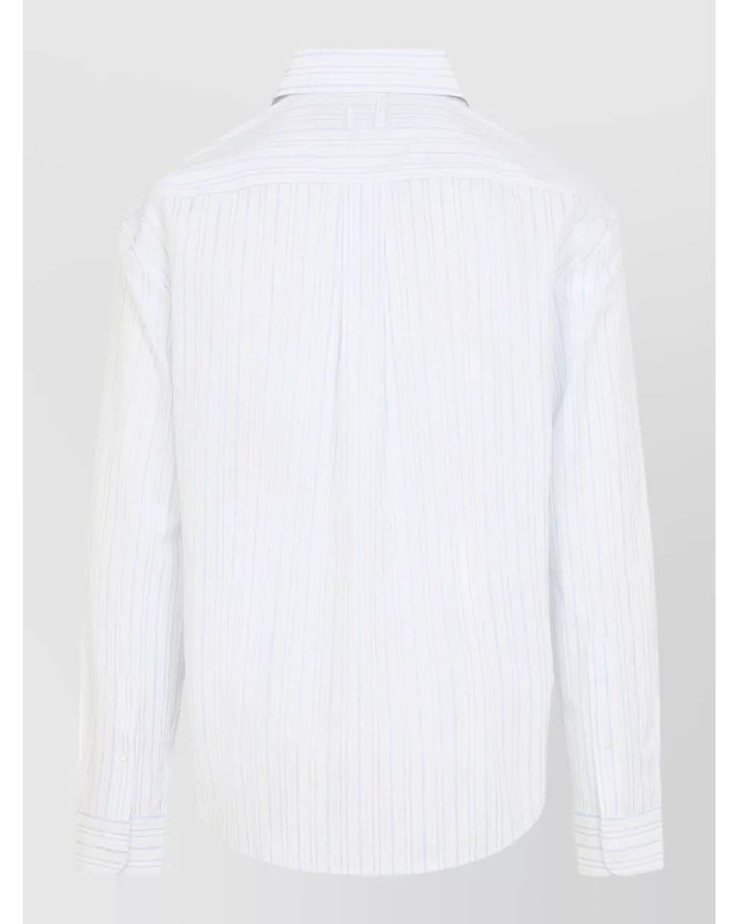 Jacquemus White Striped Relaxed-Fit Cotton Shirt for men