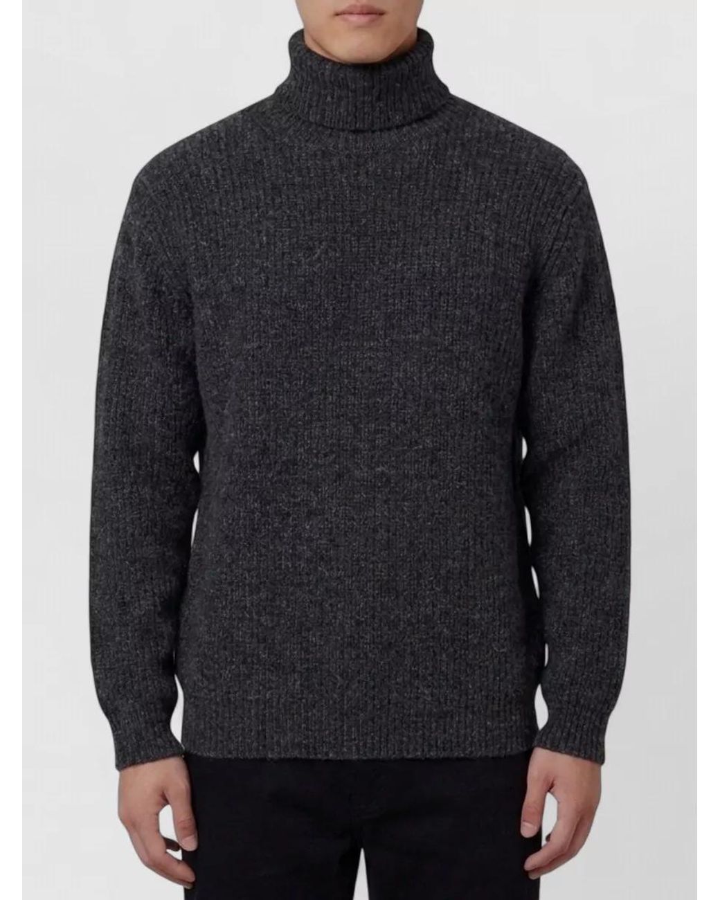 Lemaire Blue Alpaca Yak Turtleneck Sweater for men