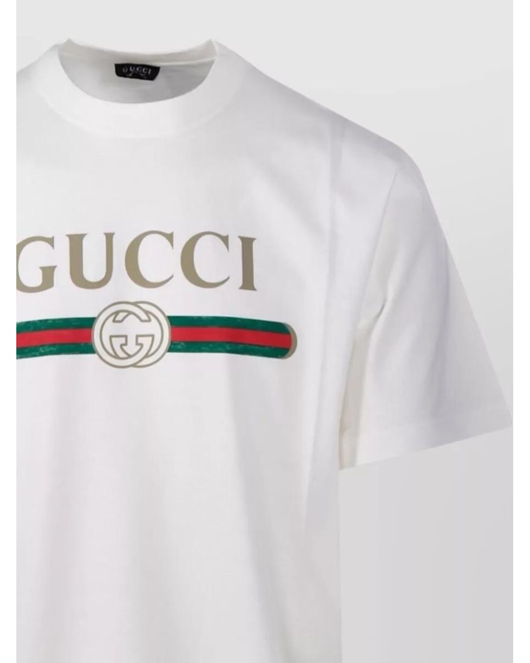 Gucci White Logo-Print Cotton T-Shirt for men