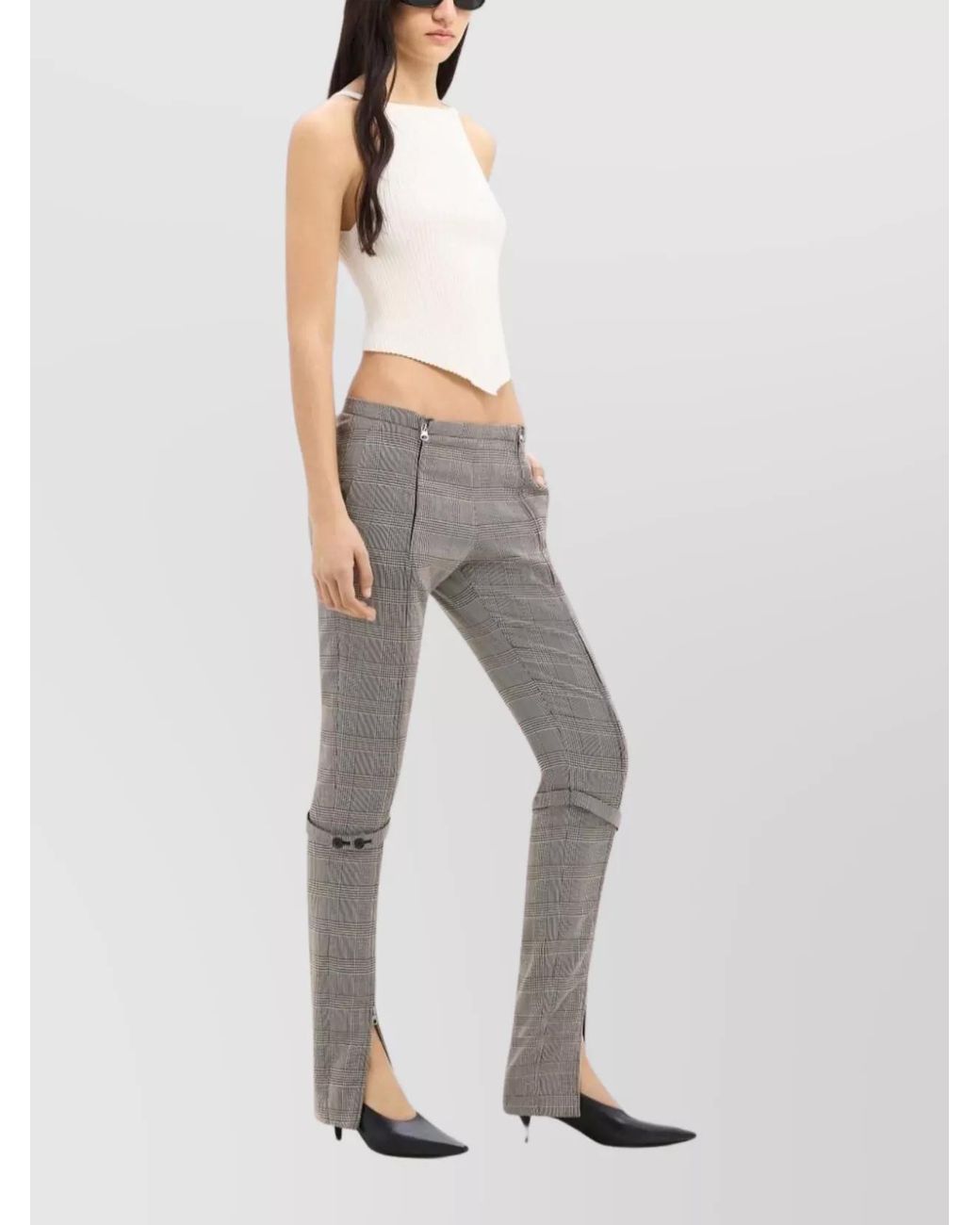 Courreges White Ribbed Asymmetric Sleeveless Top