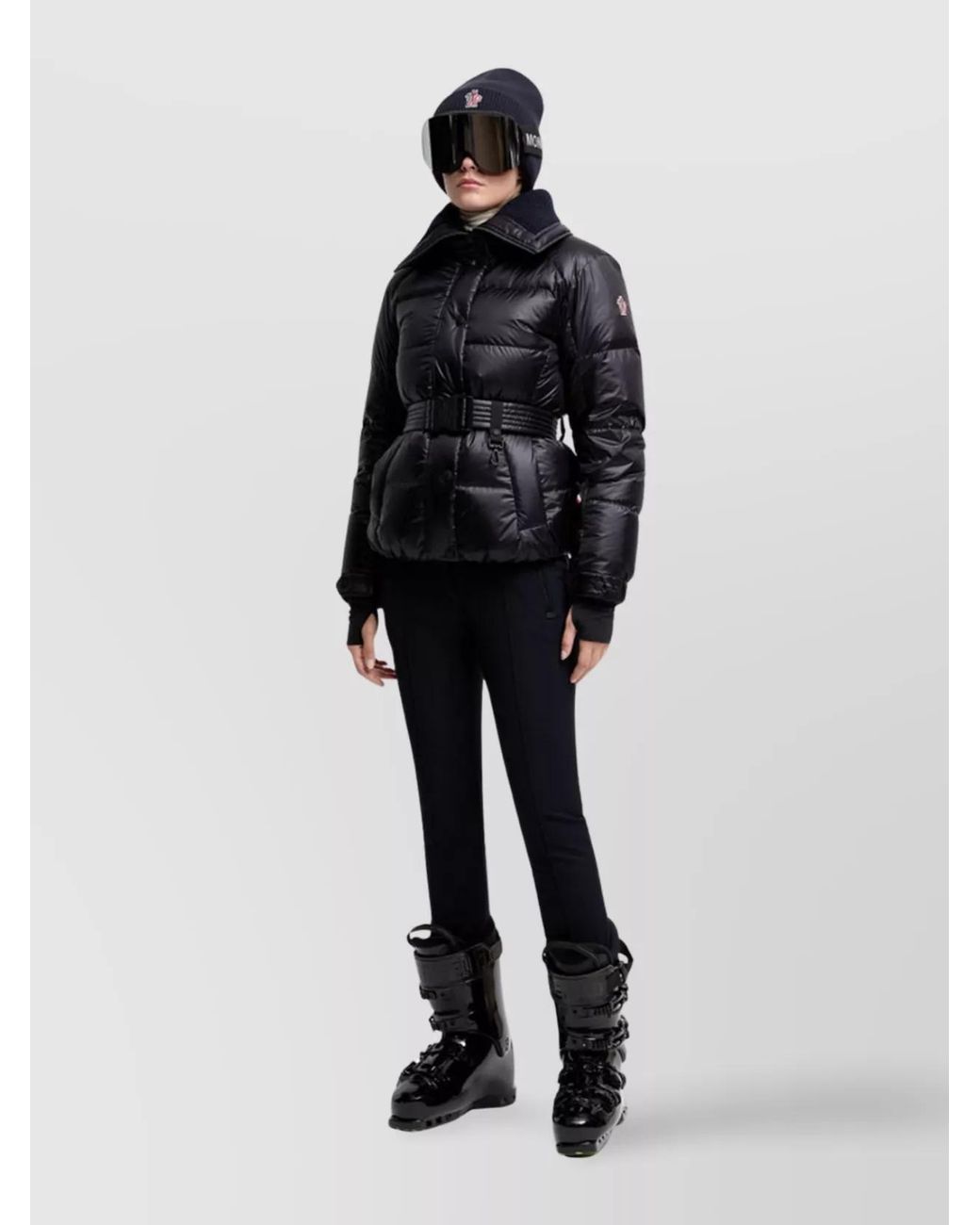 Moncler Blue Nylon Belted Puffer Jacket