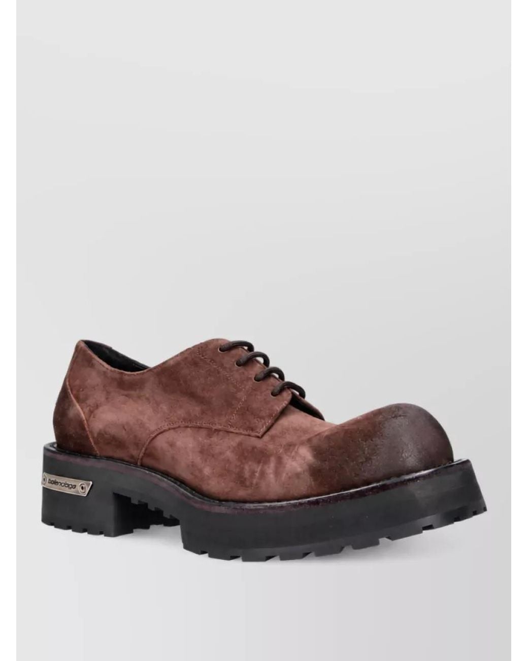 Balenciaga Brown Leather Derby Shoes for men