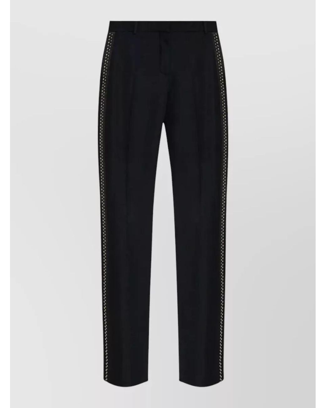 Versace Blue Wool Straight Trousers