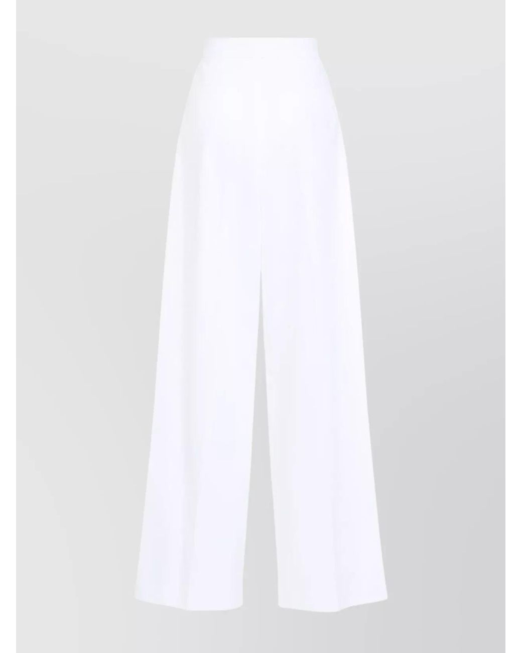 Givenchy White Cotton Pleated Wide-Leg Trousers