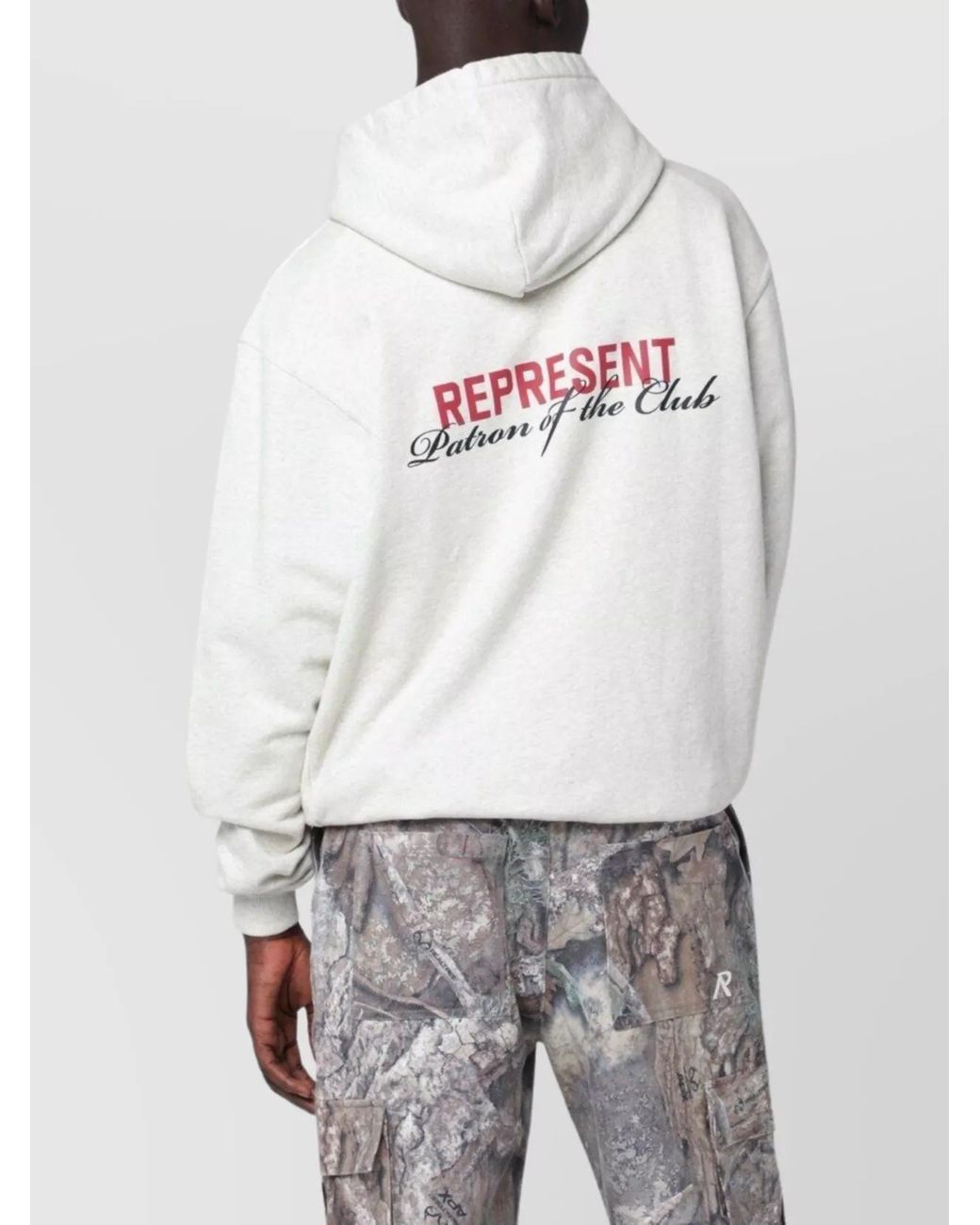 Represent Gray Cotton Hoodie for men