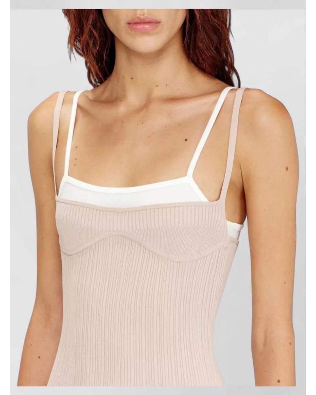 DIESEL Natural Ribbed Knit Slim-Fit Knee-Length Tank Dress